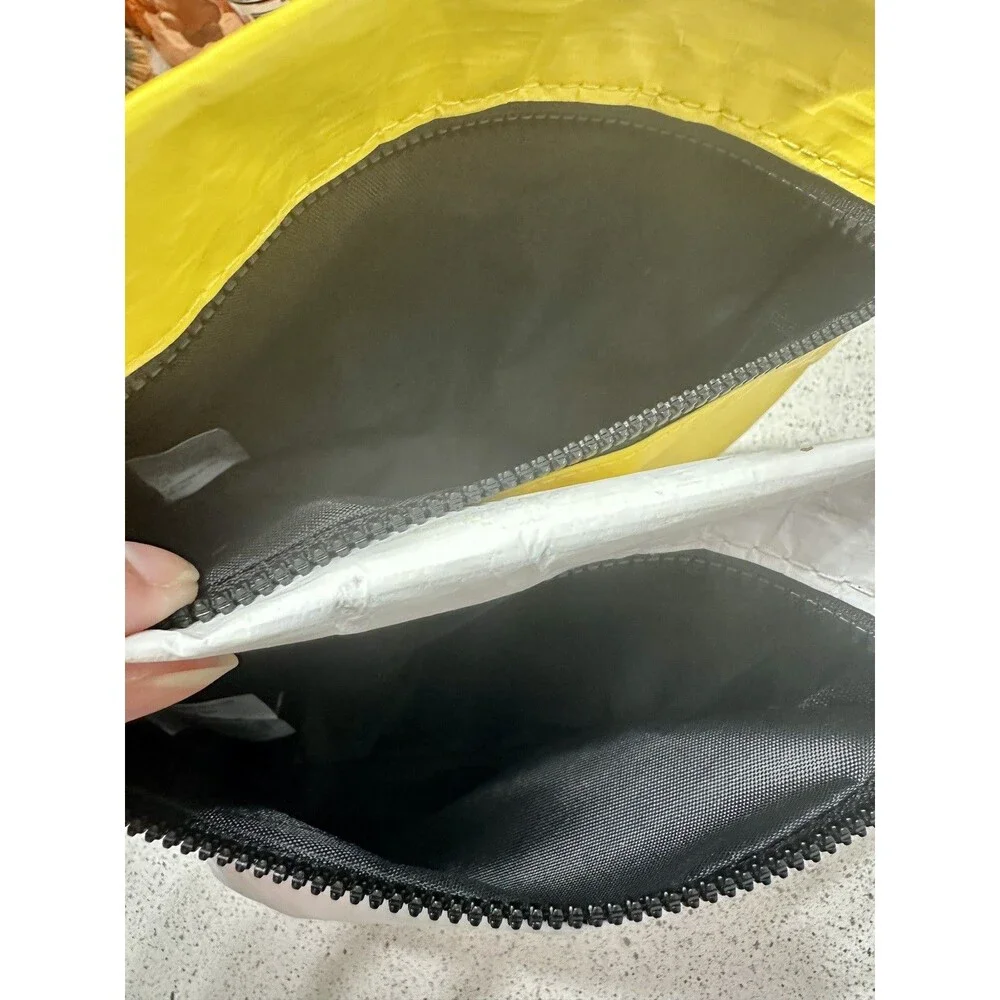 Olive Young Korea Tyvek Pouch Bundle Yellow & White K-Beauty Cosmetic Travel Bag